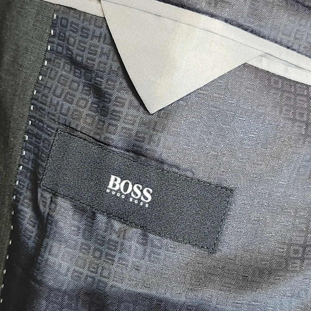 New Hugo Boss Pasini2 Movie2 Grey Virgin Wool Blazer Suit Jacket 42R Flaw